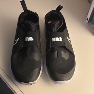 Nike Black and White Slip-On Sneakers with Mesh Upper